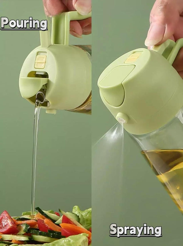 2-in-1 oil sprayer showing pour and spray modes