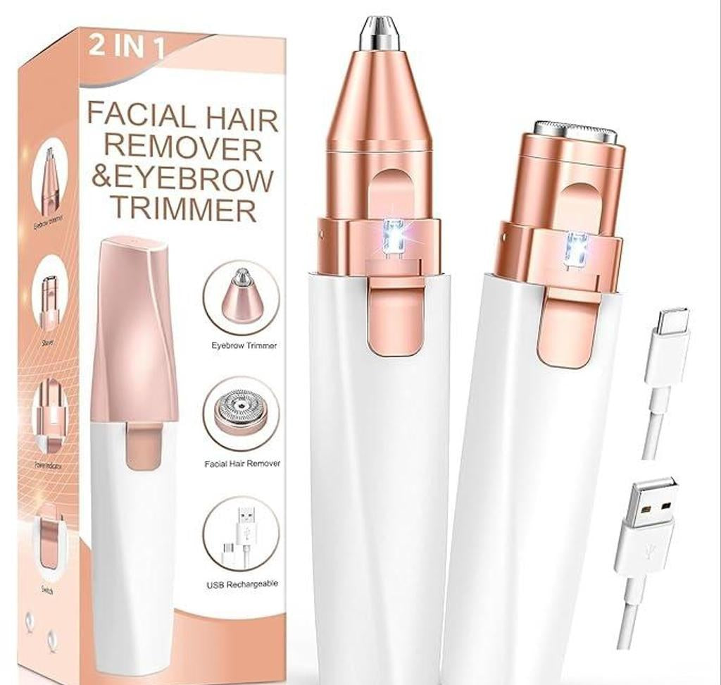 2-in-1 Rechargeable Facial Hair and Eyebrow Trimmer