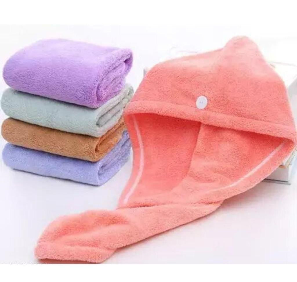 Microfiber Hair Towel Wrap (Pack of 2), Peach