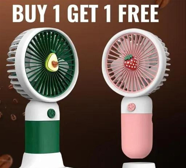Rechargeable Handheld Mini Fan with Phone Stand (Pack of 2)