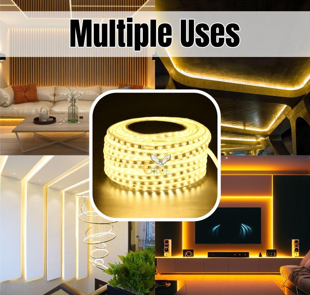 3m LED Strip / Rope Light (Warm White, Plug-in)
