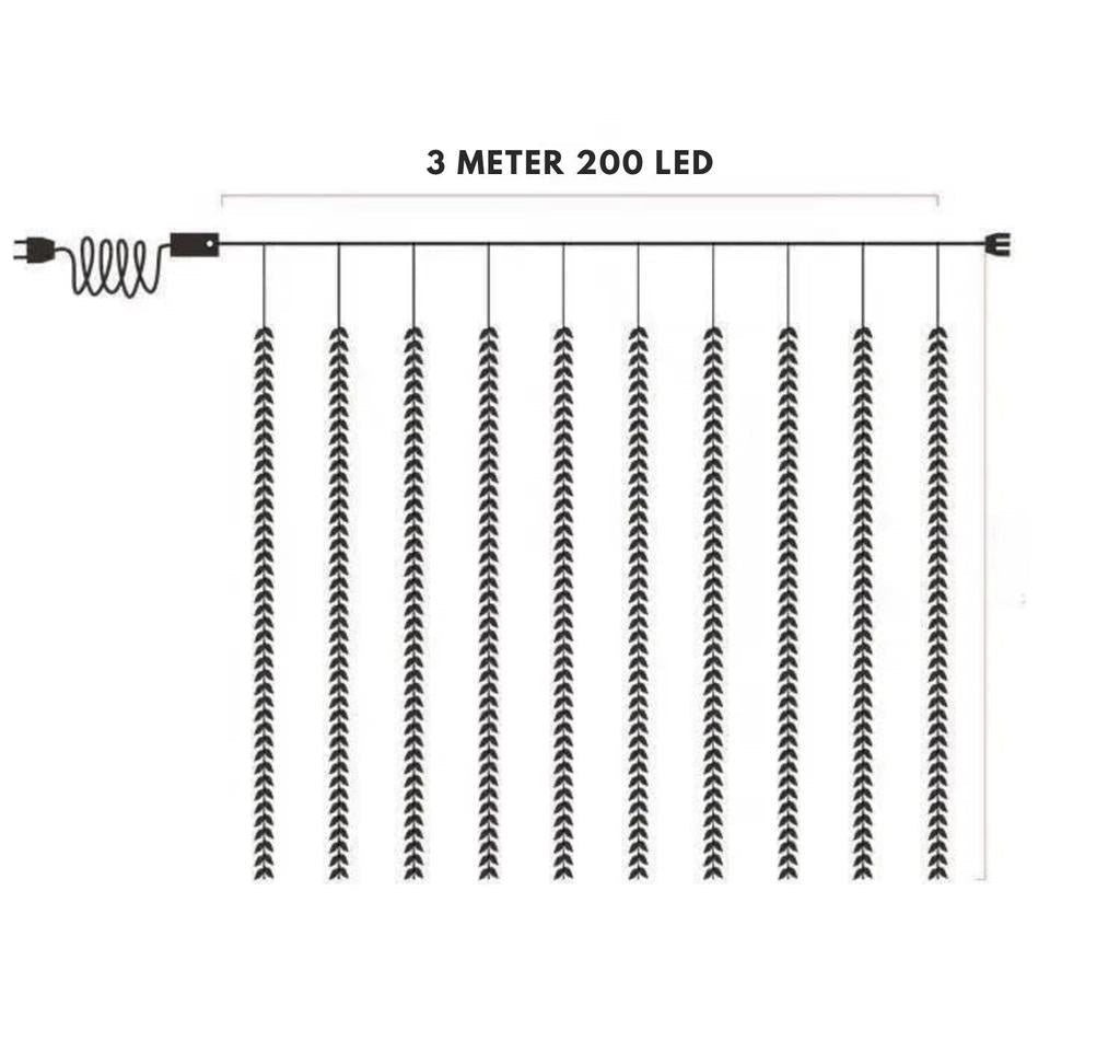 USB Leaf Curtain Fairy Lights with Remote (200 LED)