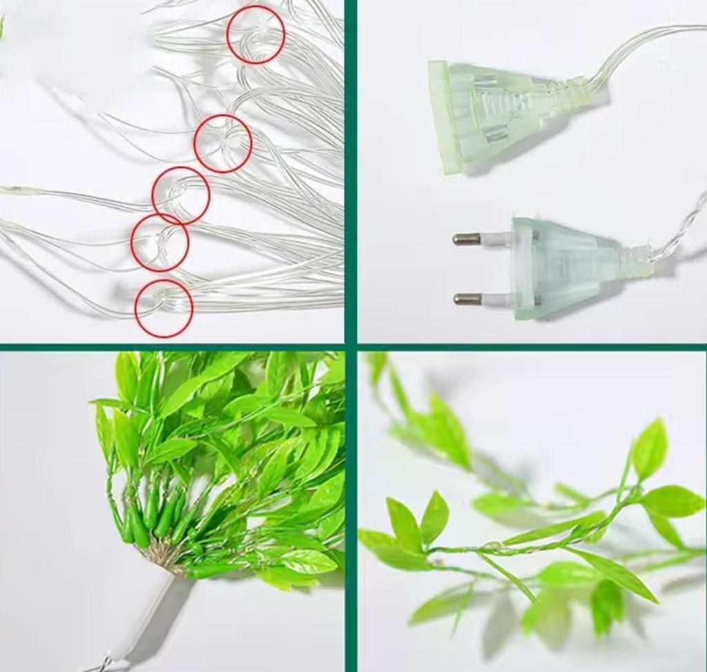 USB Leaf Curtain Fairy Lights with Remote (200 LED)
