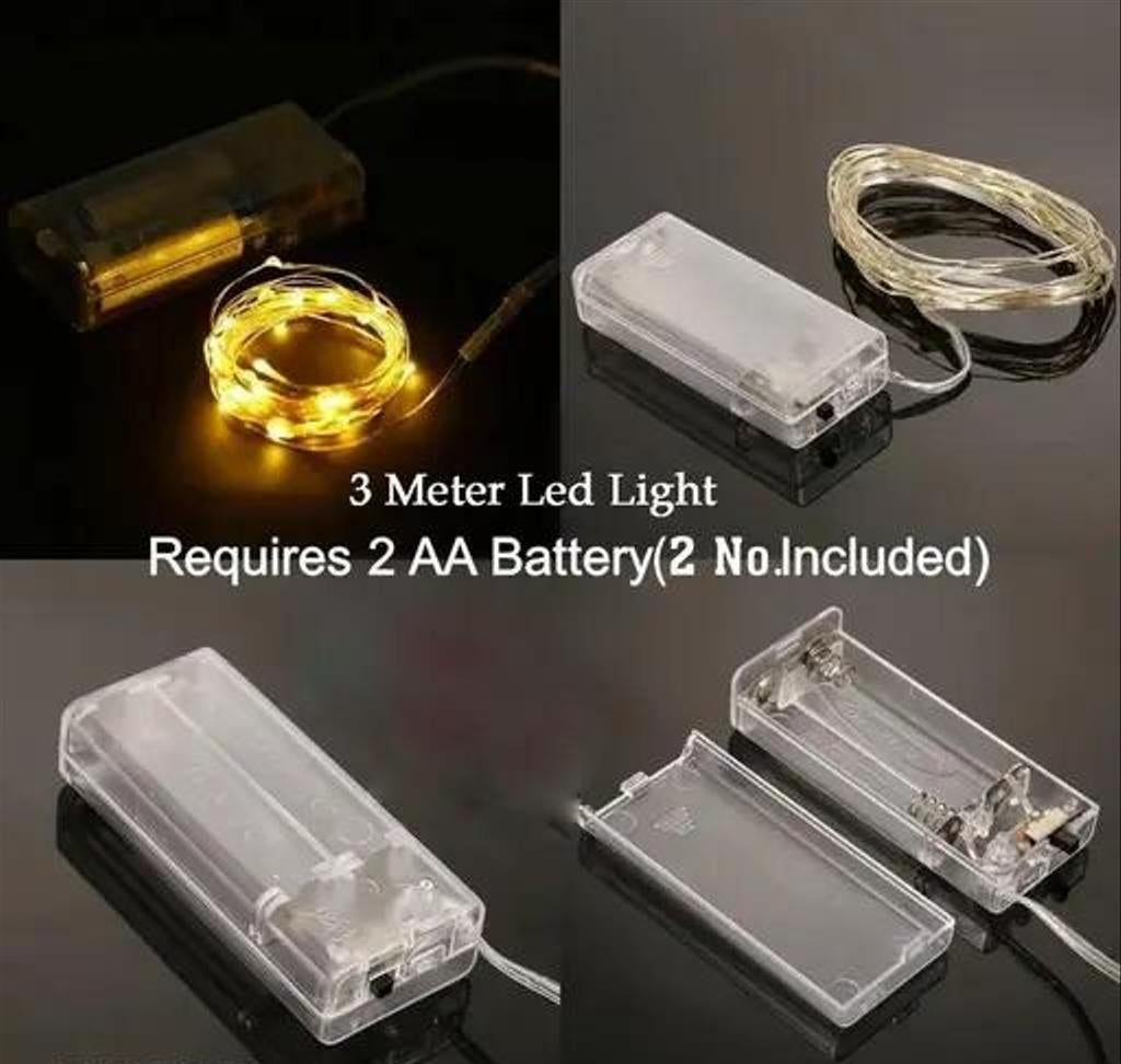 Battery-Powered Copper Wire Fairy Lights (3m, 30 LED)