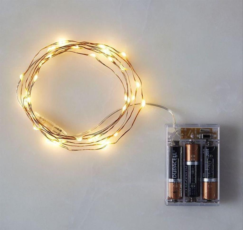 Battery-Powered Copper Wire Fairy Lights (3m, 30 LED)