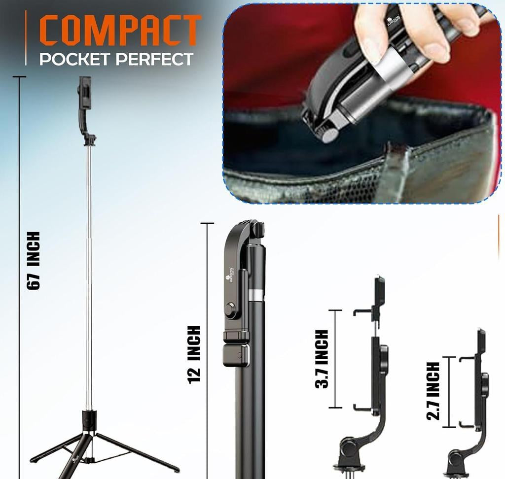 170 cm Selfie Stick with Wireless Remote