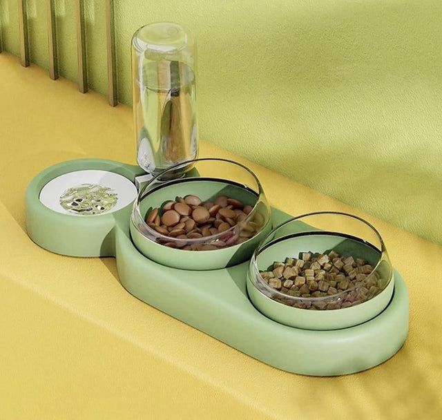3-in-1 Pet Bowl with Auto Water Dispenser