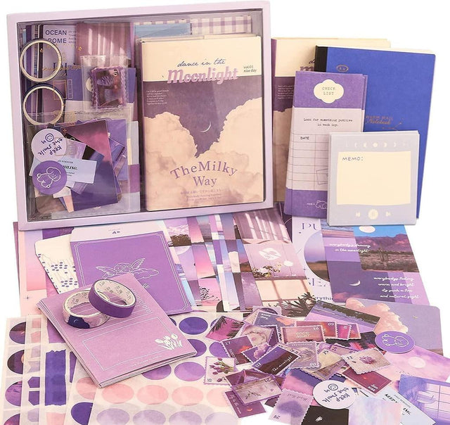 Vintage Scrapbook Sticker and Journal Kit (346 pcs)