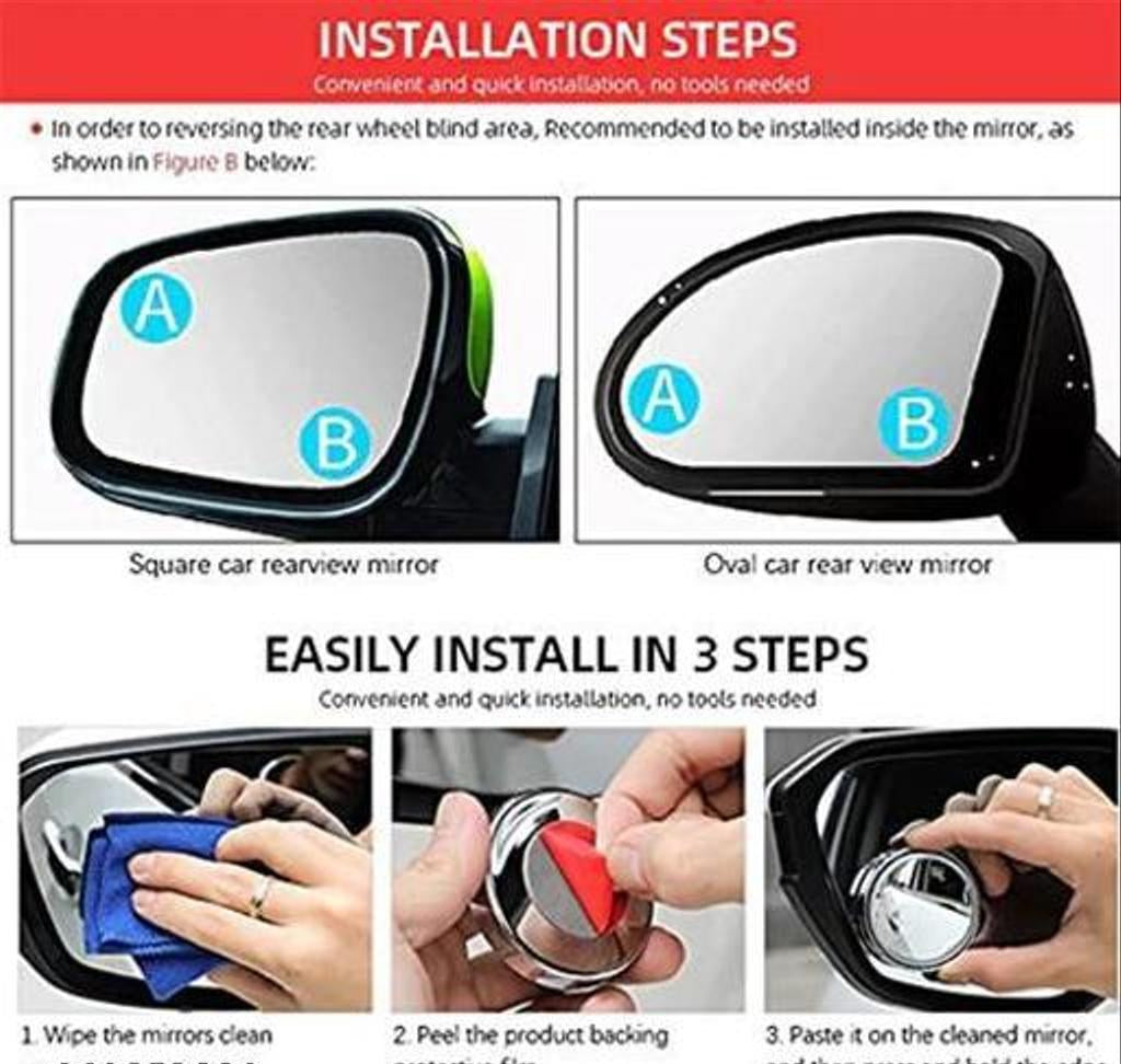 360 Blind Spot Round Mirrors (Pack of 2)