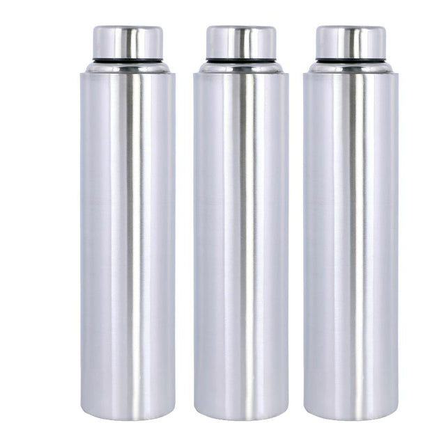 Stainless Steel 1 Litre Water Bottle (Pack of 3)