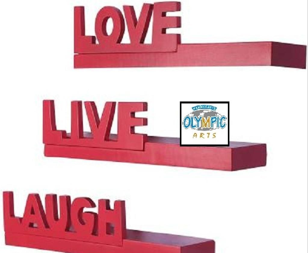 Live Love Laugh Wall Shelf Set of 3