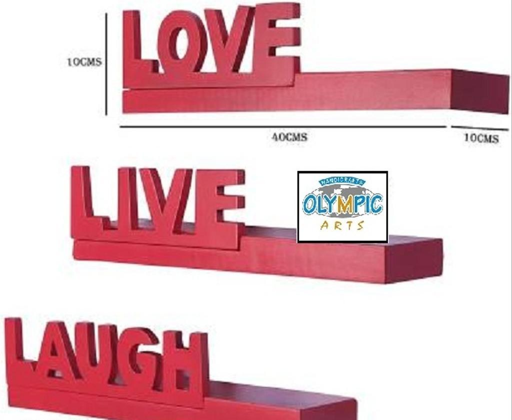 Live Love Laugh Wall Shelf Set of 3