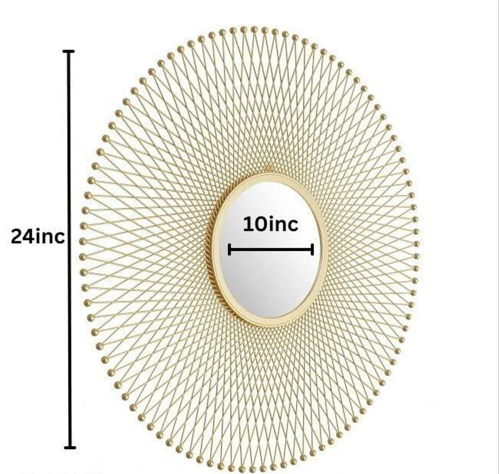 Gold-Tone Leaf Sculpture Wall Mirror