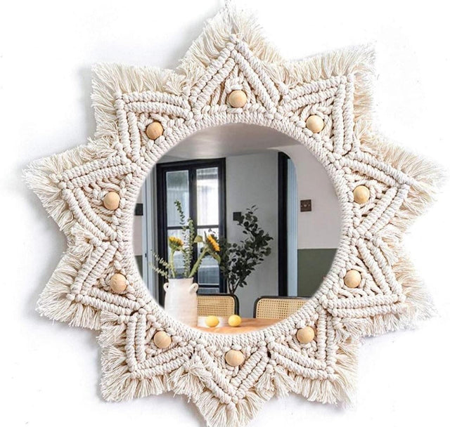 Macrame Boho Wall Hanging Mirror