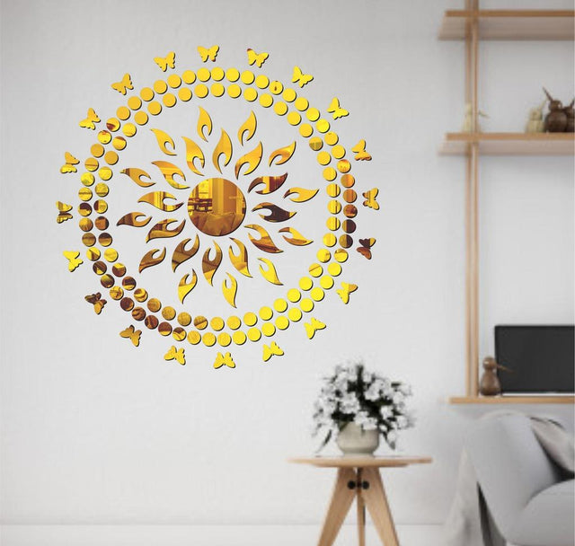 Butterfly and Dots 3D Acrylic Mirror Wall Stickers