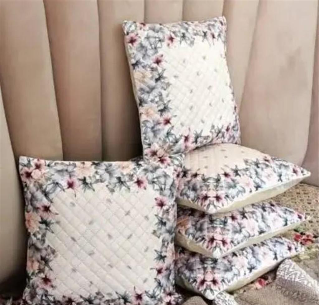 Quilted Velvet Cushion Covers Set of 5