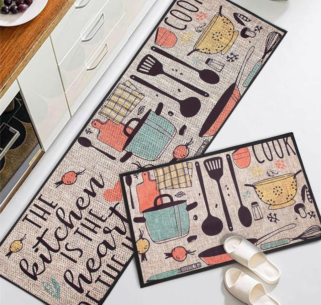 Velvet Printed Kitchen Runner Mat