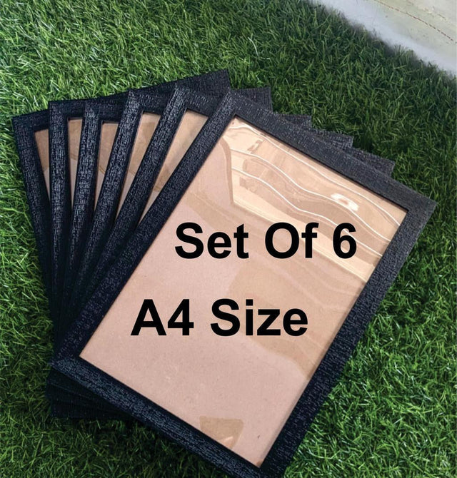 Black A4 Photo Frame Set of 6