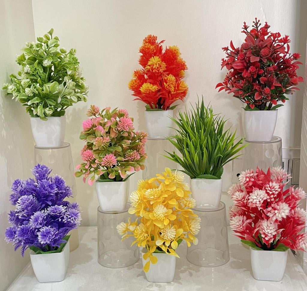 Potted Artificial Plants Set of 8