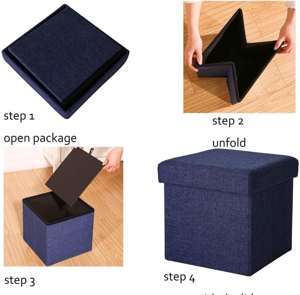 Foldable Storage Ottoman Cube Stool