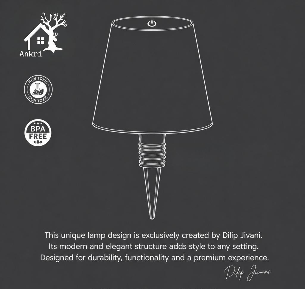 Rechargeable Wine Bottle Lamp Shade
