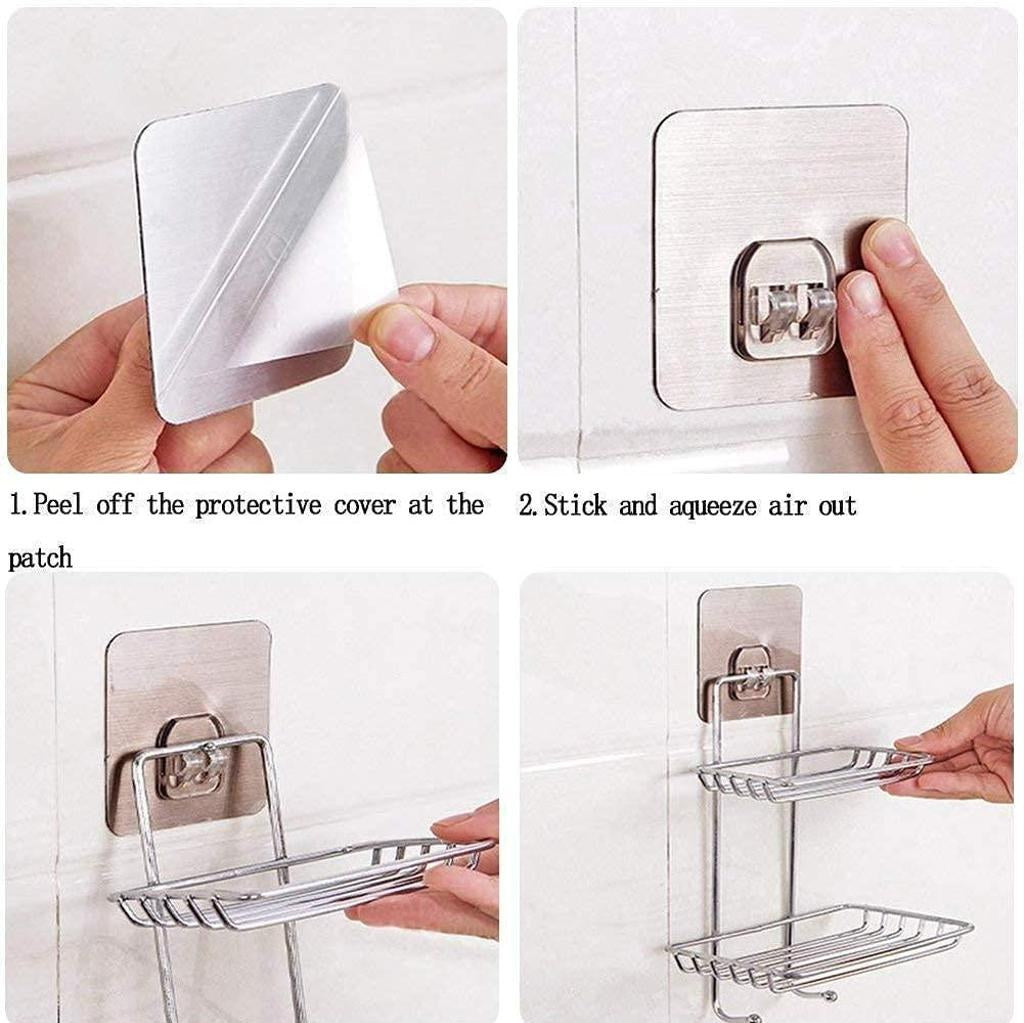 Self-Adhesive Stainless Steel Wall Shelf