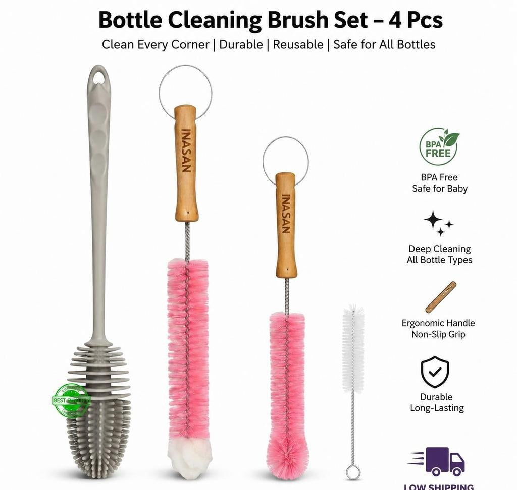 Bottle Cleaning Brush Set (Pack of 4)