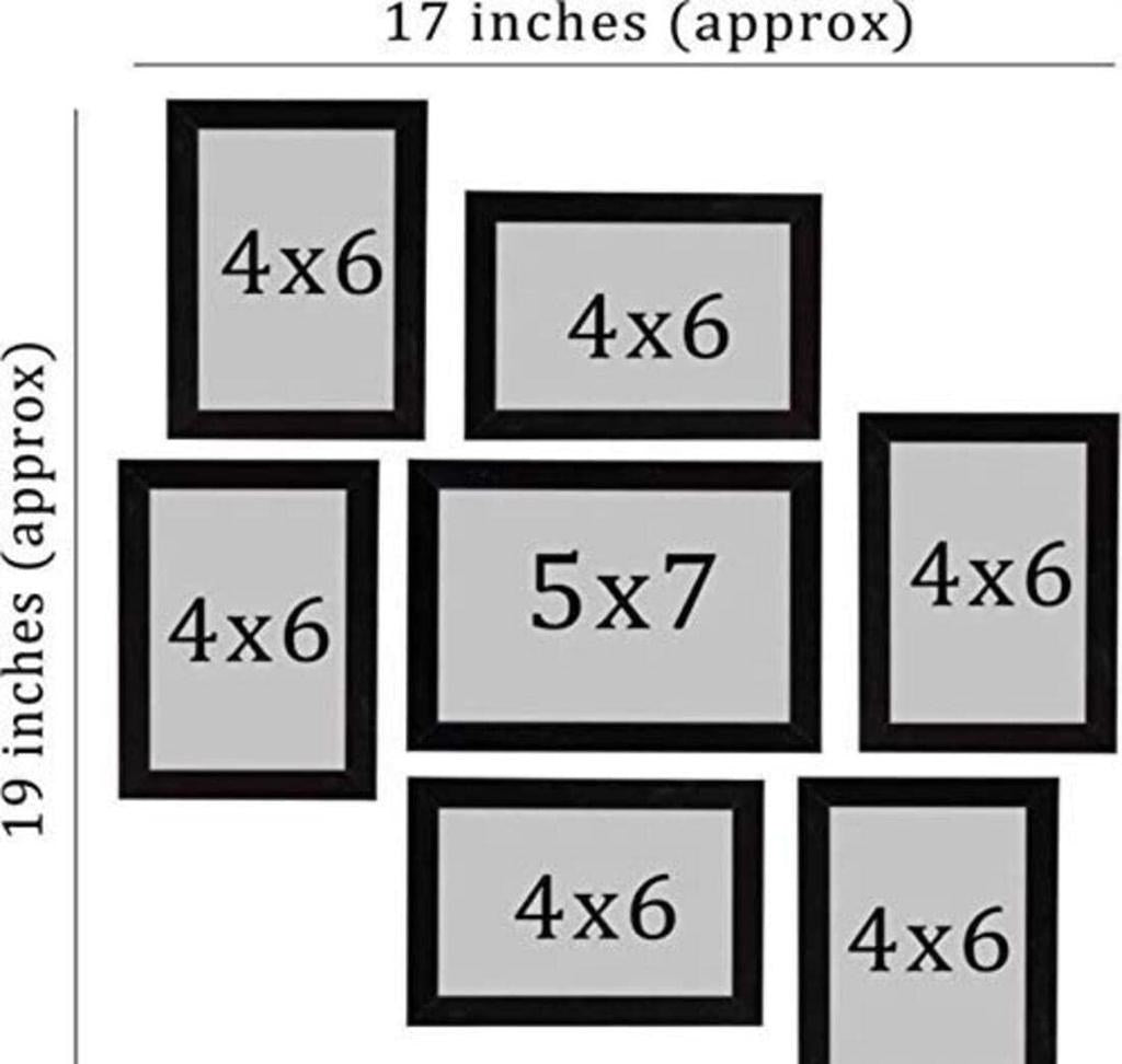 Photo Frame Set of 7 (6 of 4x6, 1 of 5x7), Black