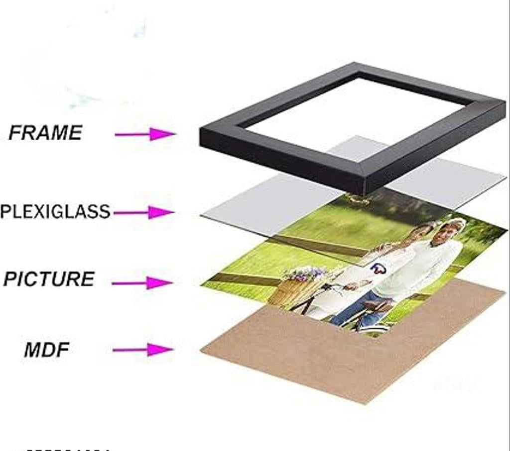 Photo Frame Set of 7 (6 of 4x6, 1 of 5x7), Black