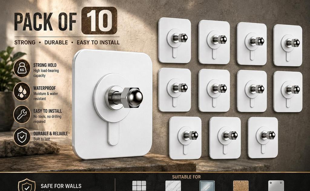 Heavy-Duty Adhesive Wall Hooks