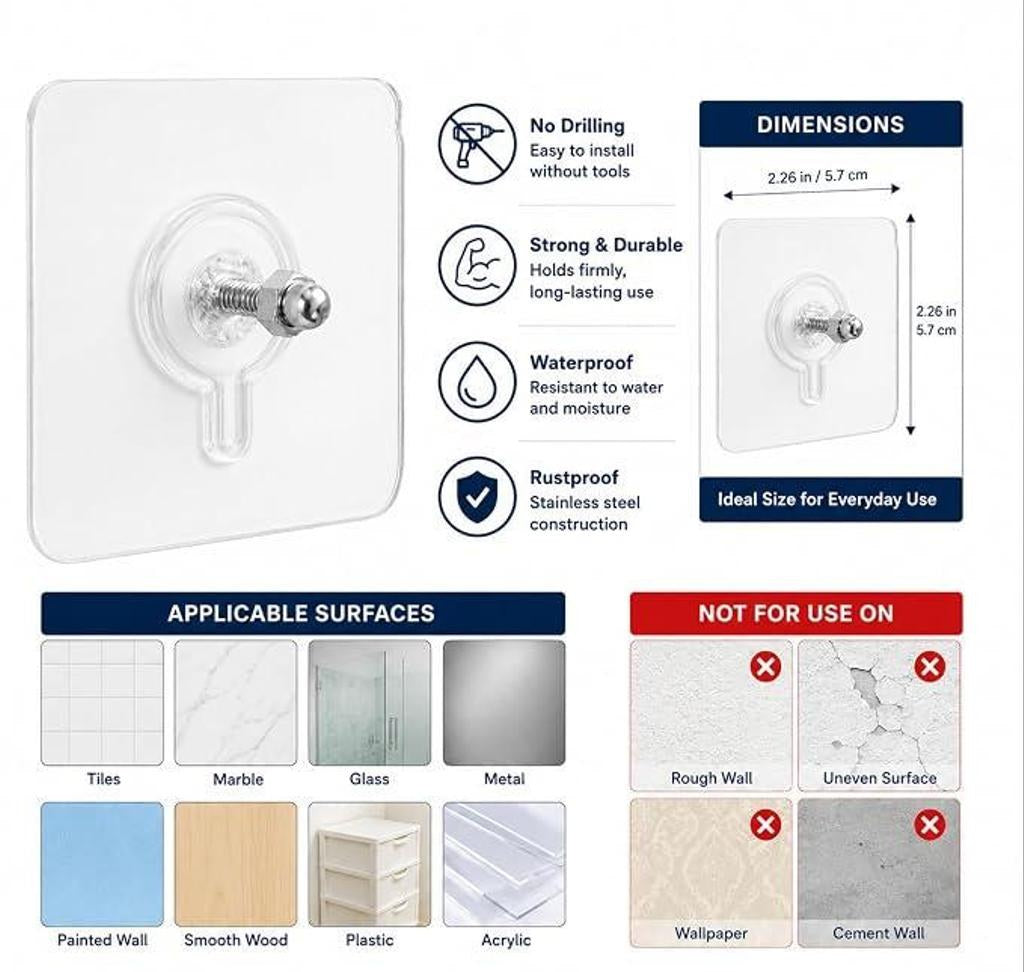 Heavy-Duty Adhesive Wall Hooks
