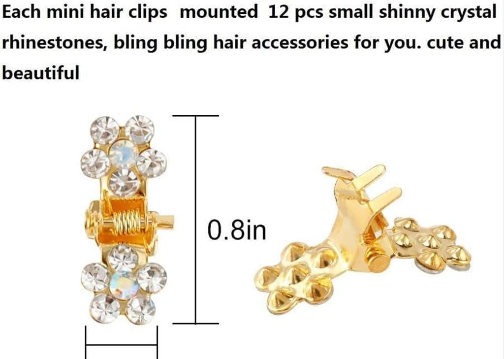 12-Piece Gold-Tone Mini Hair Claw Clips