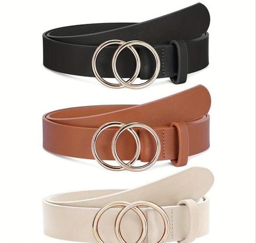 Faux Leather Belts for Women (Pack of 3)